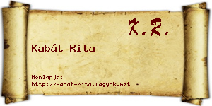 Kabát Rita névjegykártya