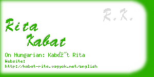 rita kabat business card